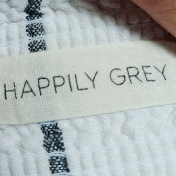 Happily Grey Linen/Rayon Wide Leg Pant Women's XL. White with Grey Stripes...... - Picture 2 of 10